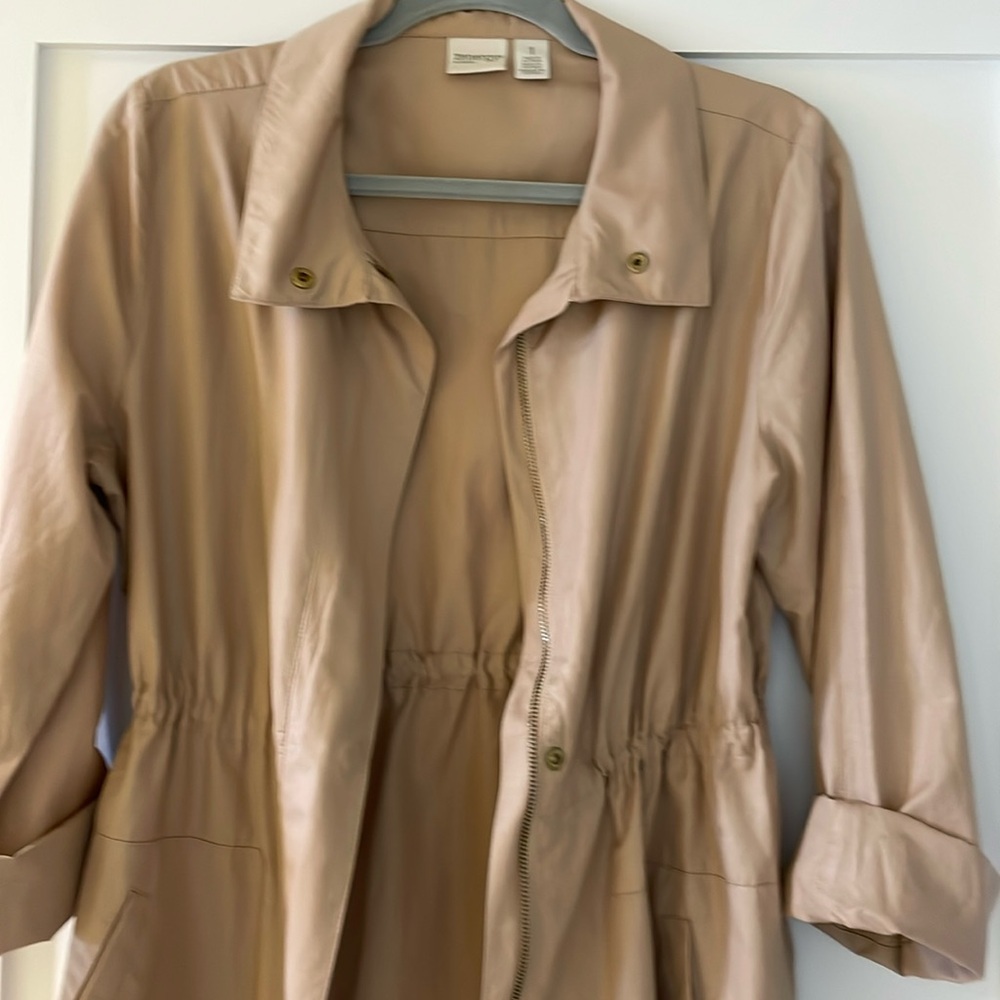 Chico's Khaki Zipper Jacket